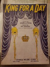 Vintage Sheet Music 1928 King for a Day Lewis & Young Ted Fiorito Remick Music picture