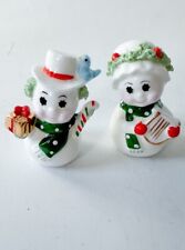 Vintage Napco Ware Bone China Christmas Snowmen Figurines picture