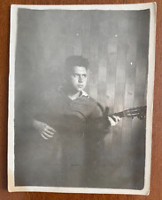 Handsome Guy with Guitar, Man Playing Guitar, Musician Gay Int Vintage photo picture