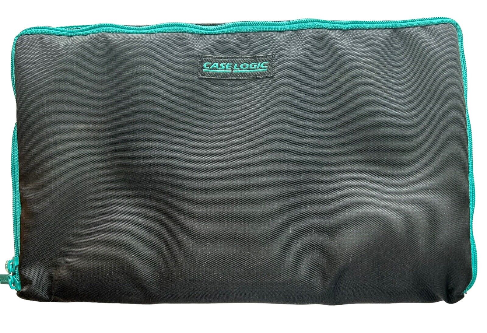 Vintage Case Logic 30 Cassette Tape Carrying Case Bag Holder Black And Aqua