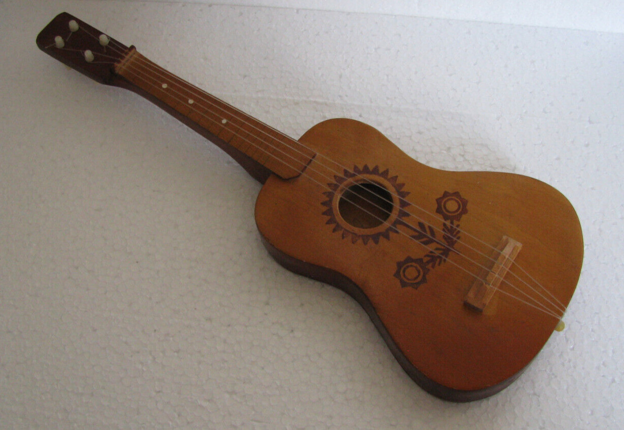 Vintage soviet wood mini guitar, souvenir of the USSR