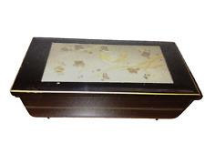 Vintage Shabby Westland ART OF CHOKIN Floral Lacquer Music Jewelry Box NO KEY picture