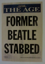 FORMER BEATLE STABBED (THE BEATLES) ORIGINAL INSTORE A2 PROMO POSTER picture