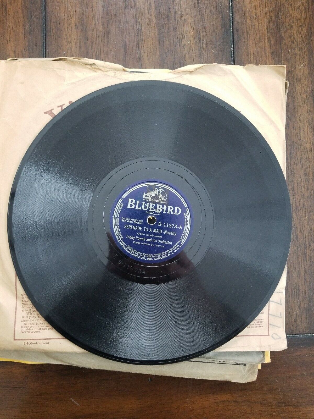 vintage 78 RPM shellac record Bluebird 11373 Teddy Powell Best of All/Serenade