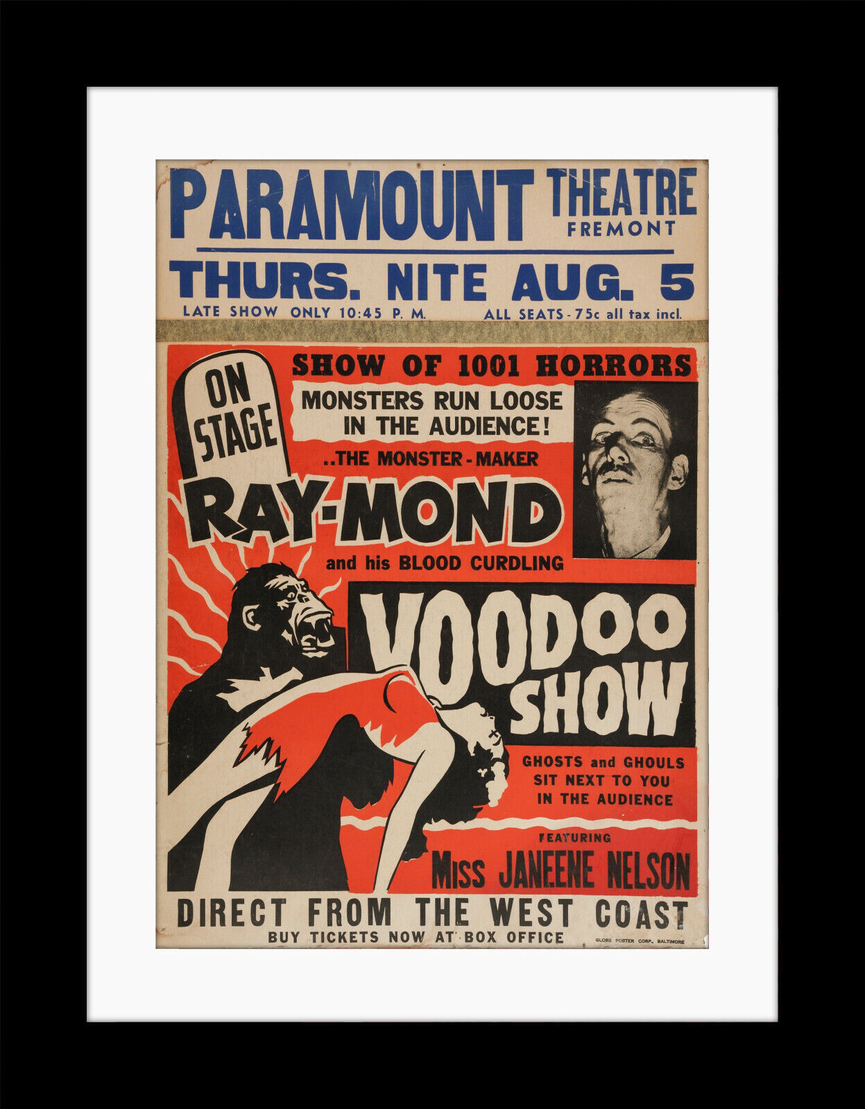 VOODOO SHOW Kitsch Freakshow PUNK Vintage style Framed Poster Print  MADE IN UK