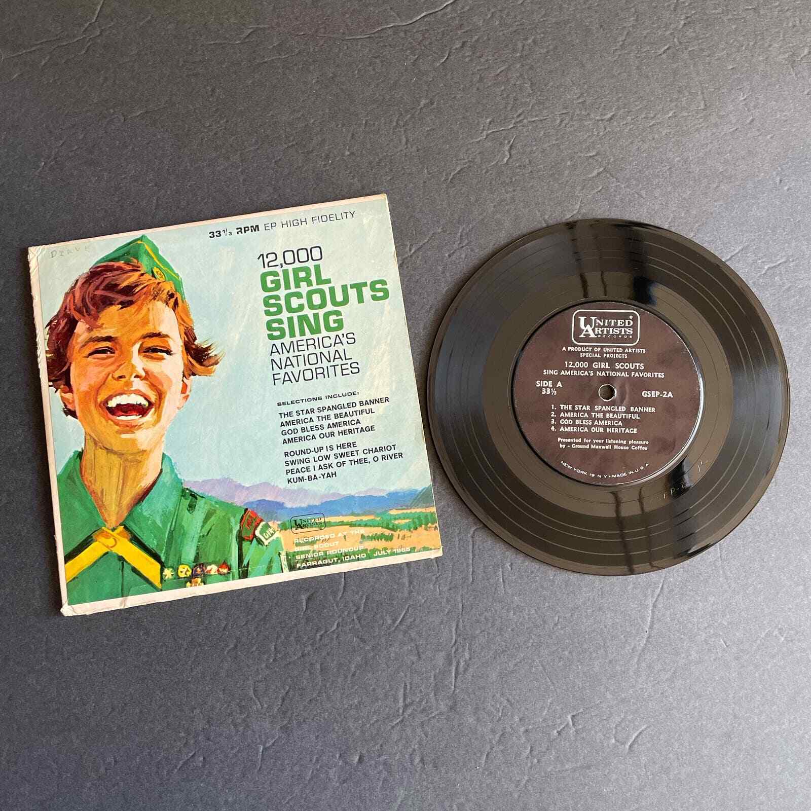 Vintage 12,000 Girl Scouts Sing 33 Vinyl Record Patriotic 1965
