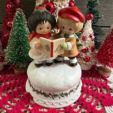 Vintage Christmas Enesco Music Box with carolers picture