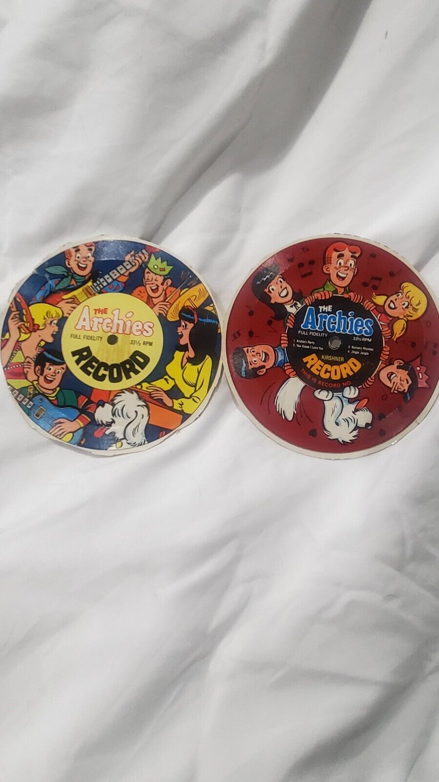 Rare Vtg. The Archies Cereal Box Records - Set Of 2