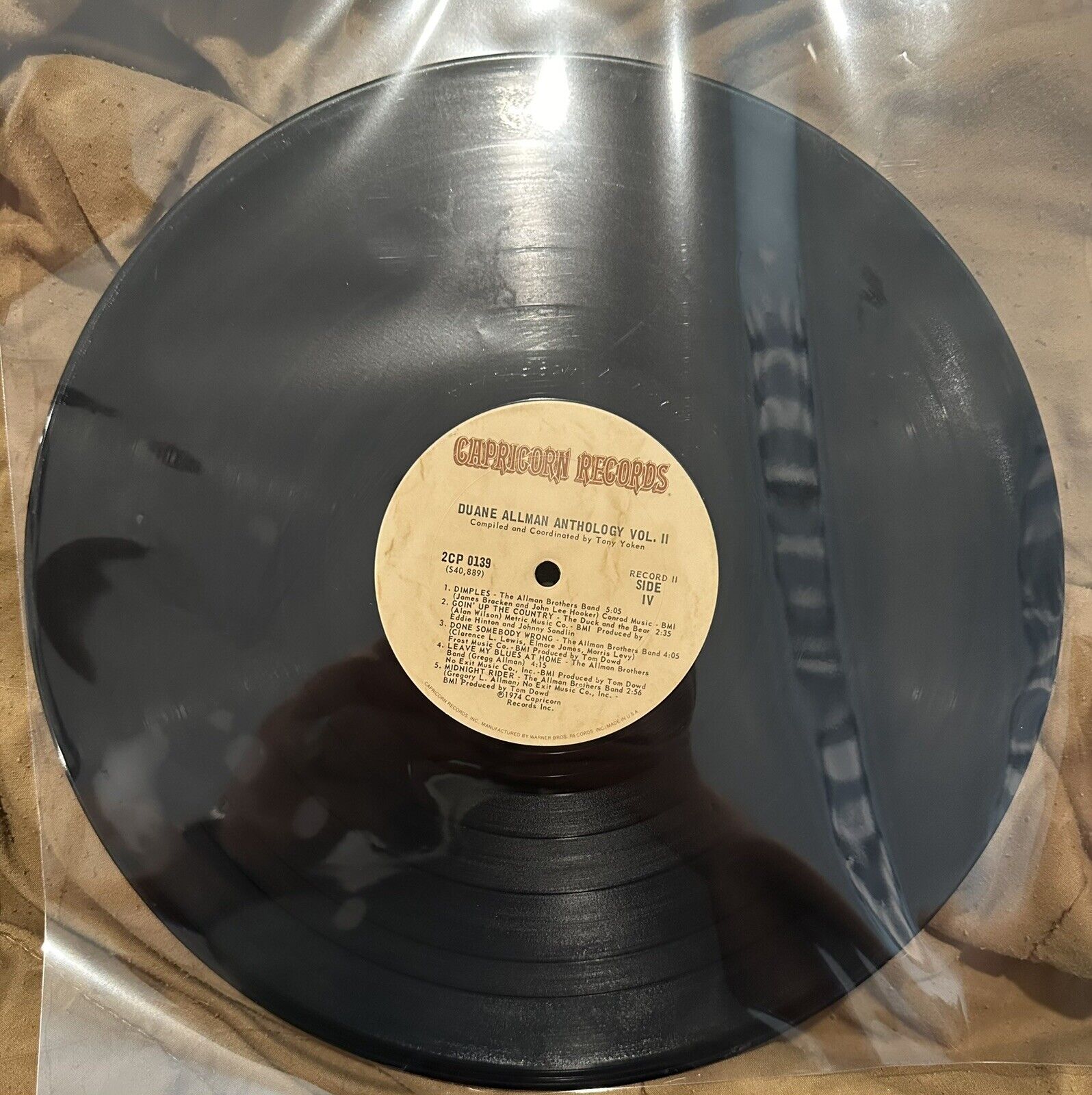 Vintage 1972 Duane Allman An Anthology 2 LP Album Capricorn Records Side 3 & 4