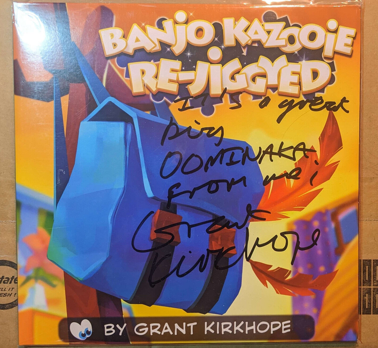 Banjo Kazooie Re-Jiggyed Vinyl Record LP Jiggy Yellow - Signed by Grant Kirkhope