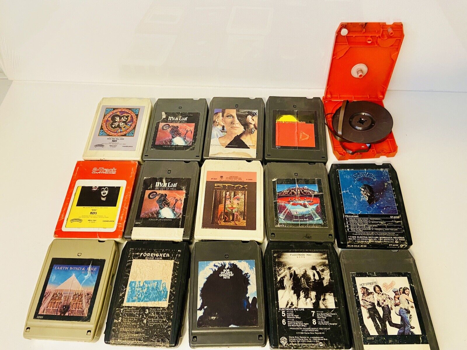 Vintage 8-TRACK Lot 15 Kiss Meat loaf Styx Earth Wind Fire Chicago Eagles +