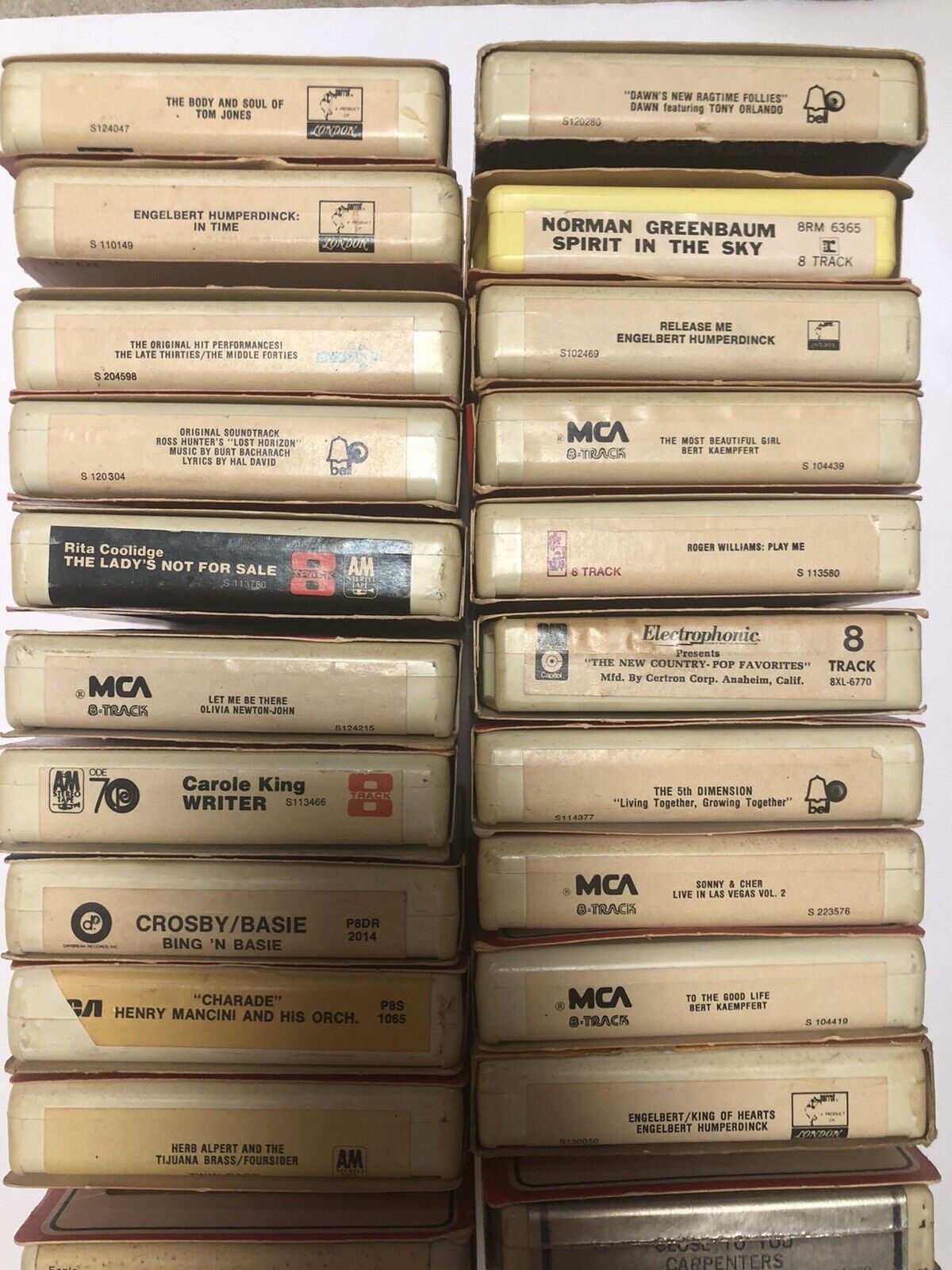 Vintage 8 track tapes Lot of 22 Various artists/genres Untested