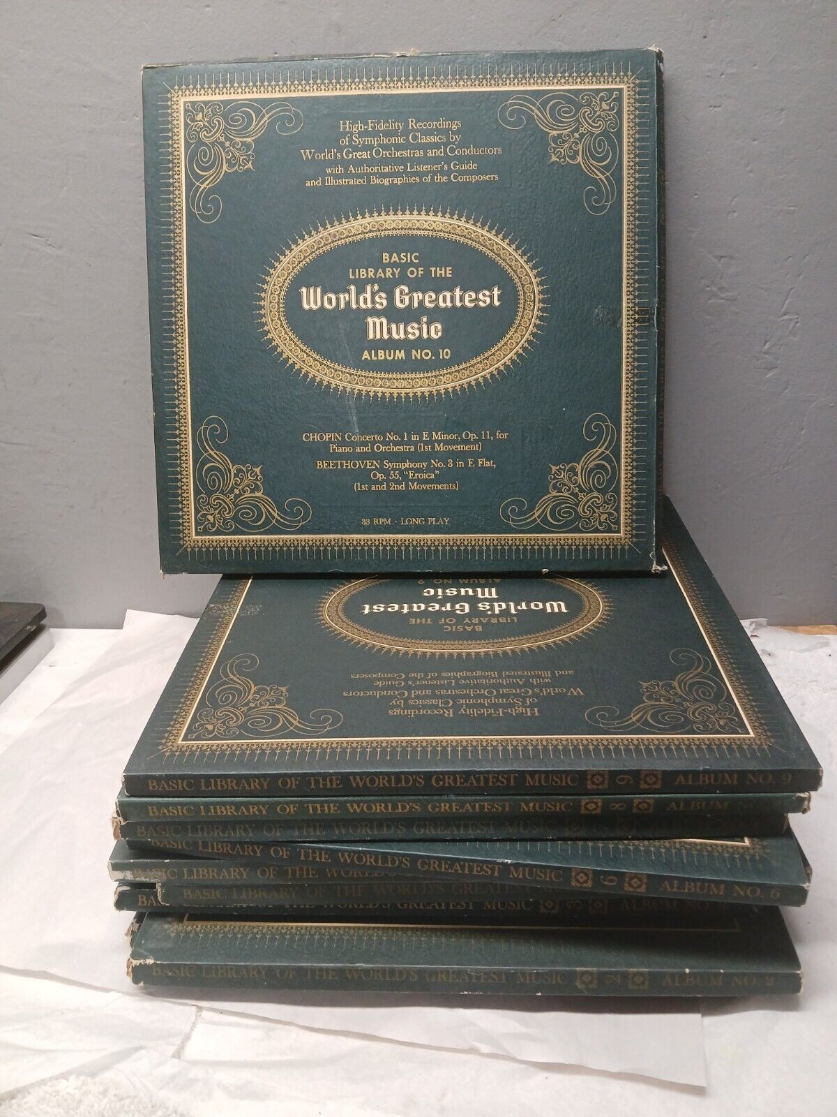 Vintage Lot  Basic Library Of The Wolrlds Greatest Music Vol. 1-10/ 33rpm Record