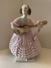 Vintage HEREND  Lady Playing Guitar Deryne Figurine Pink   #5753  14