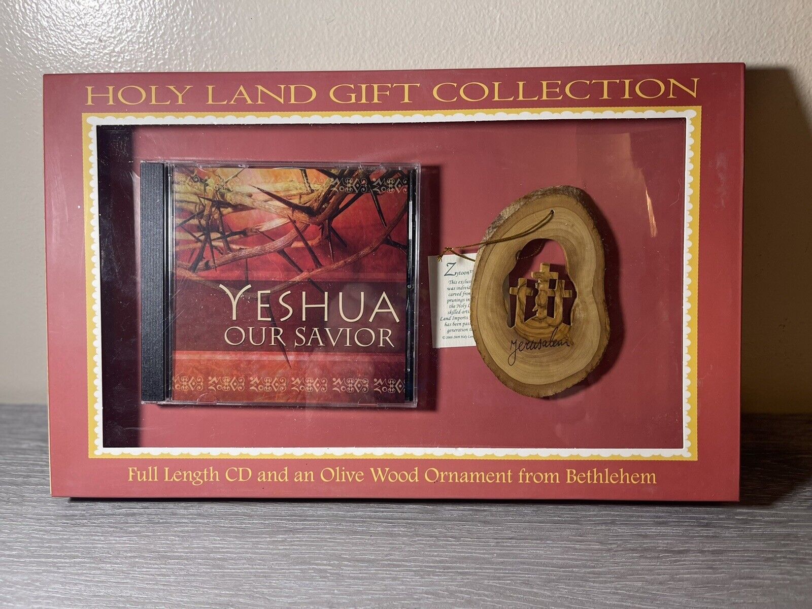 Holy Land Gift Collection - CD & Hand-Carved Ornament Yeshua Our Savior New