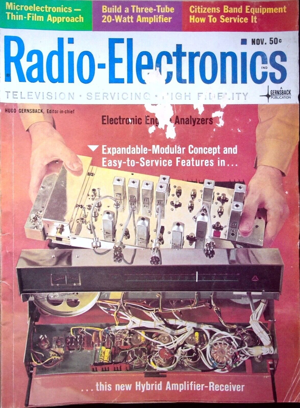 HYBRID AMPLIFIER-RECEIVER,  RADIO - ELECTRONICS  MAGAZINE, NOVEMBER 1963