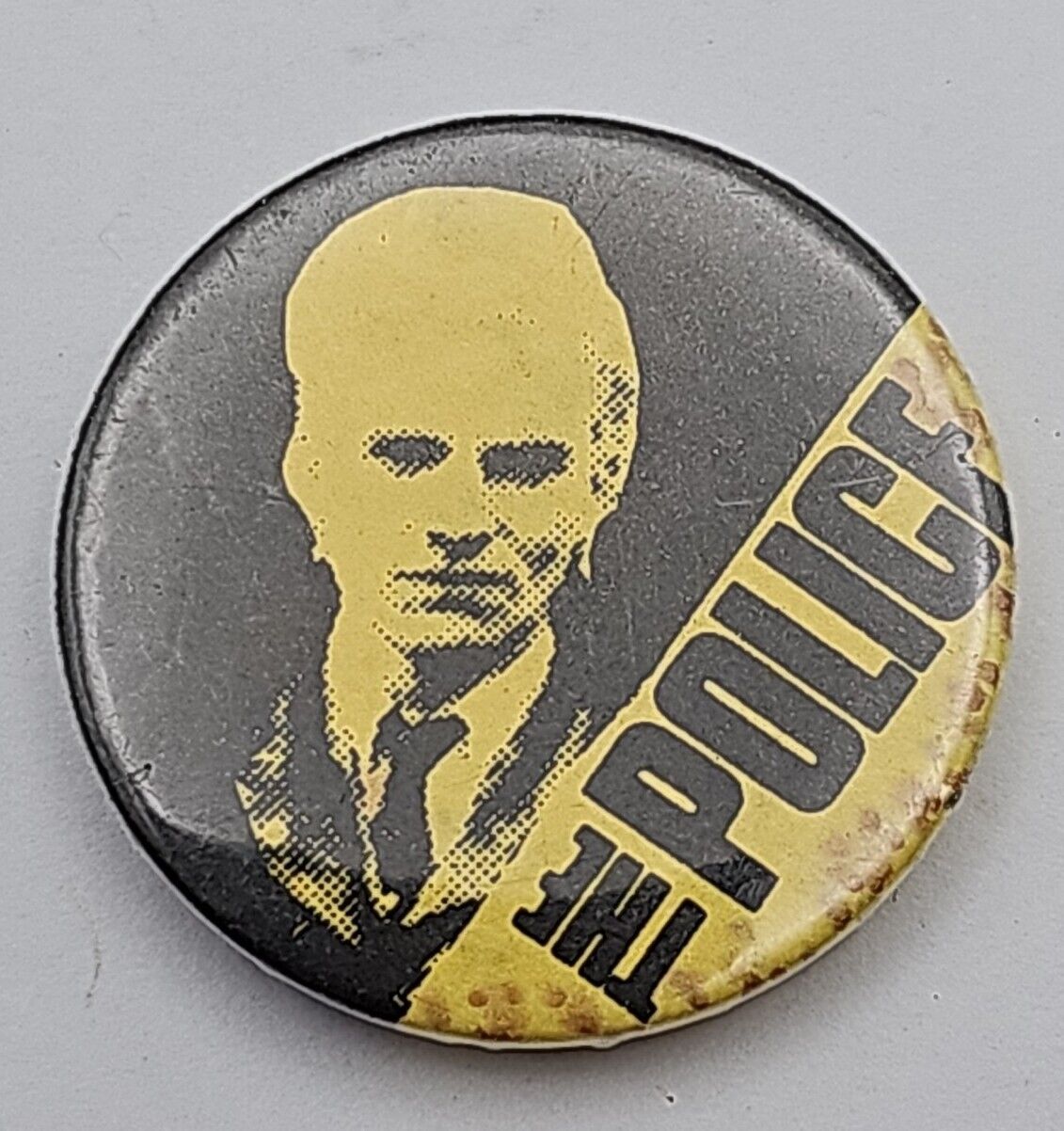 THE POLICE band Pin Vintage 80s button Badge Sting Original 1980s 25mm Diameter