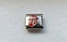 Enamel Rolling Stones lips 9mm stainless steel  Italian charm bracelet link new picture