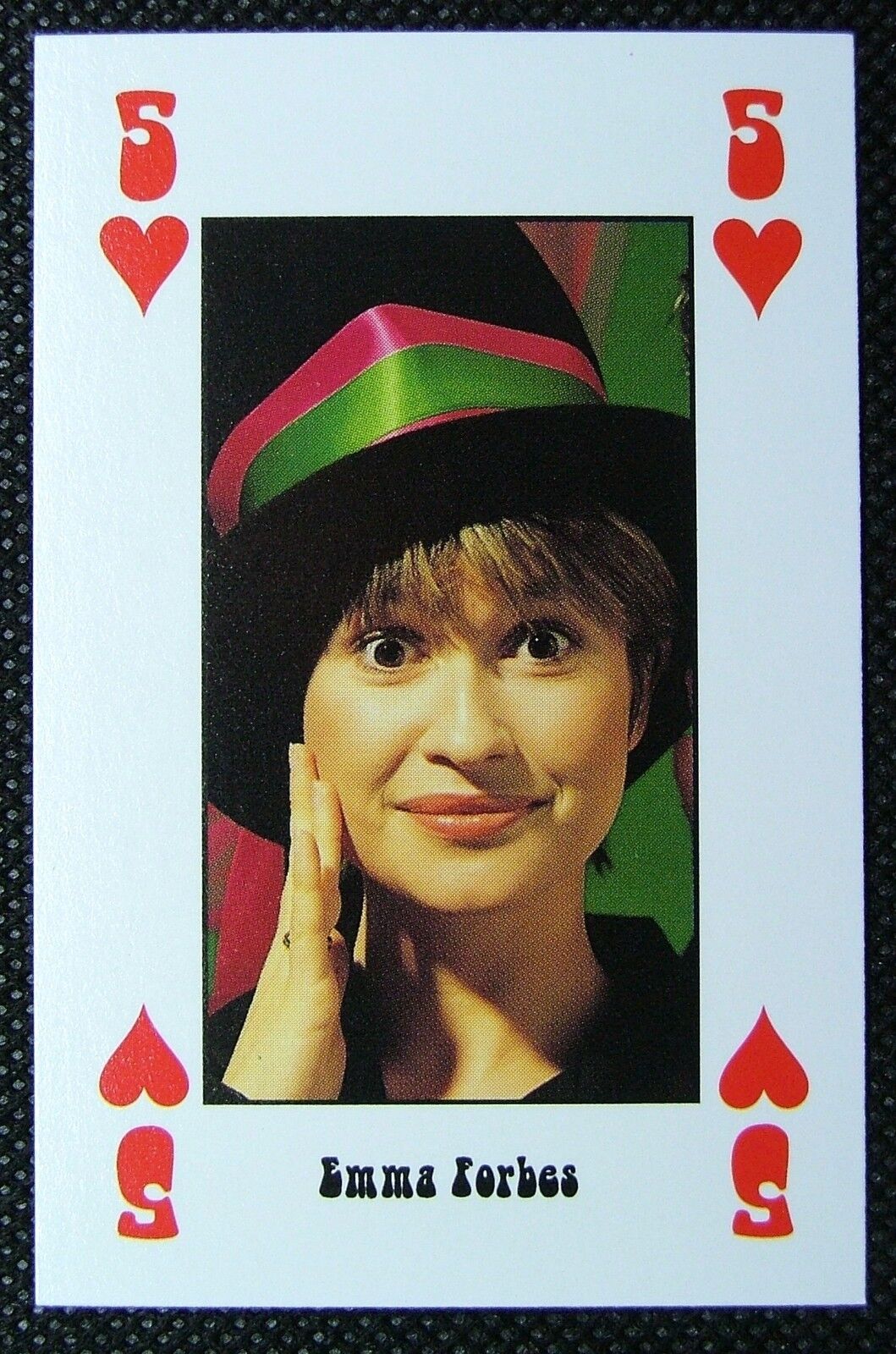1 playing card Live Kicking Magazine * Emma Forbes * 5 of Hearts