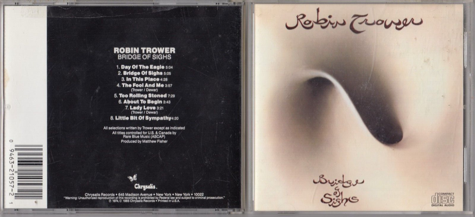 Robin Trower - Bridge of Sighs CD CHRYSALIS F2 21057