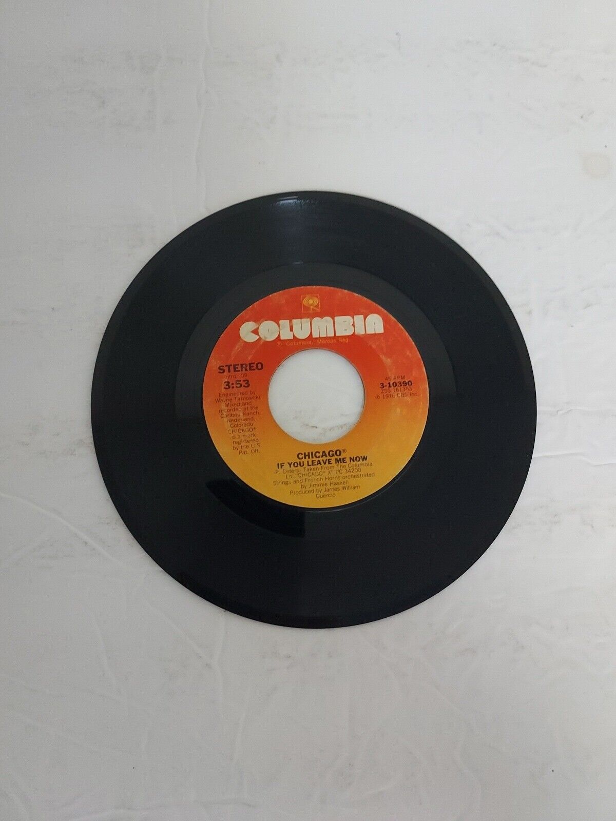 45 RPM Vinyl Record Chicago If You Leave Me Now VG