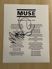 MATT BELLAMY MUSE BAND LEAD SINGER SIGNED LYRIC SHEET AUTOGRAPHED VERY RARE COA picture