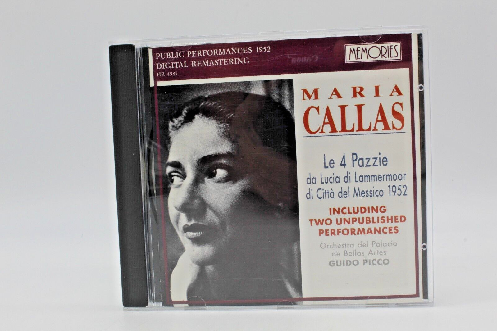 Maria Callas Live Recording Mexico City 1952 VTG Memories CD Italy Le 4 Pazzie