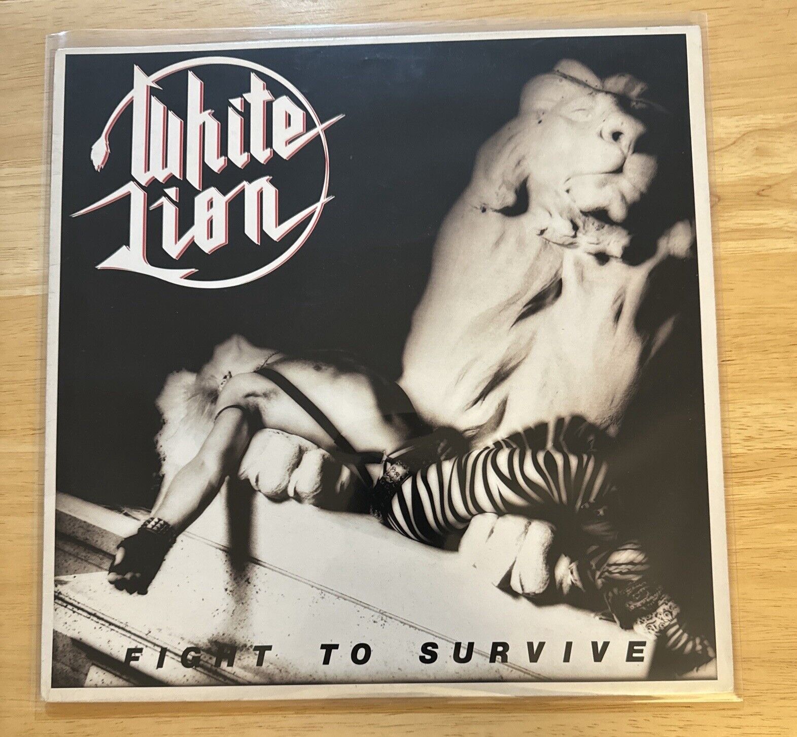 WHITE LION - Fight To Survive - Vinyl - RARE - Vintage - Mike Tramp