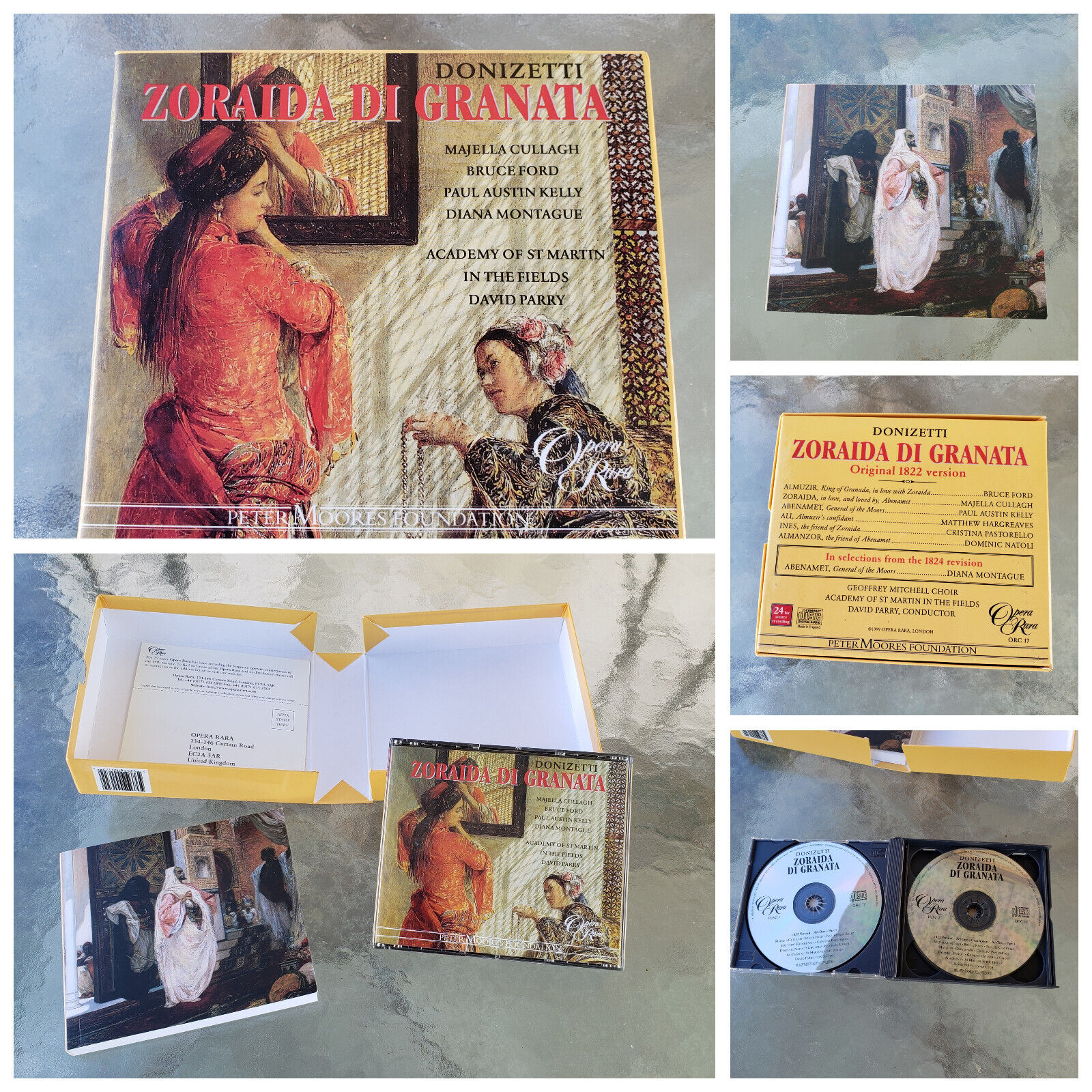 Donizetti: Zoraida di Granata 4 CD Box Set Opera Rara Peter Moores Parry Ford Bk