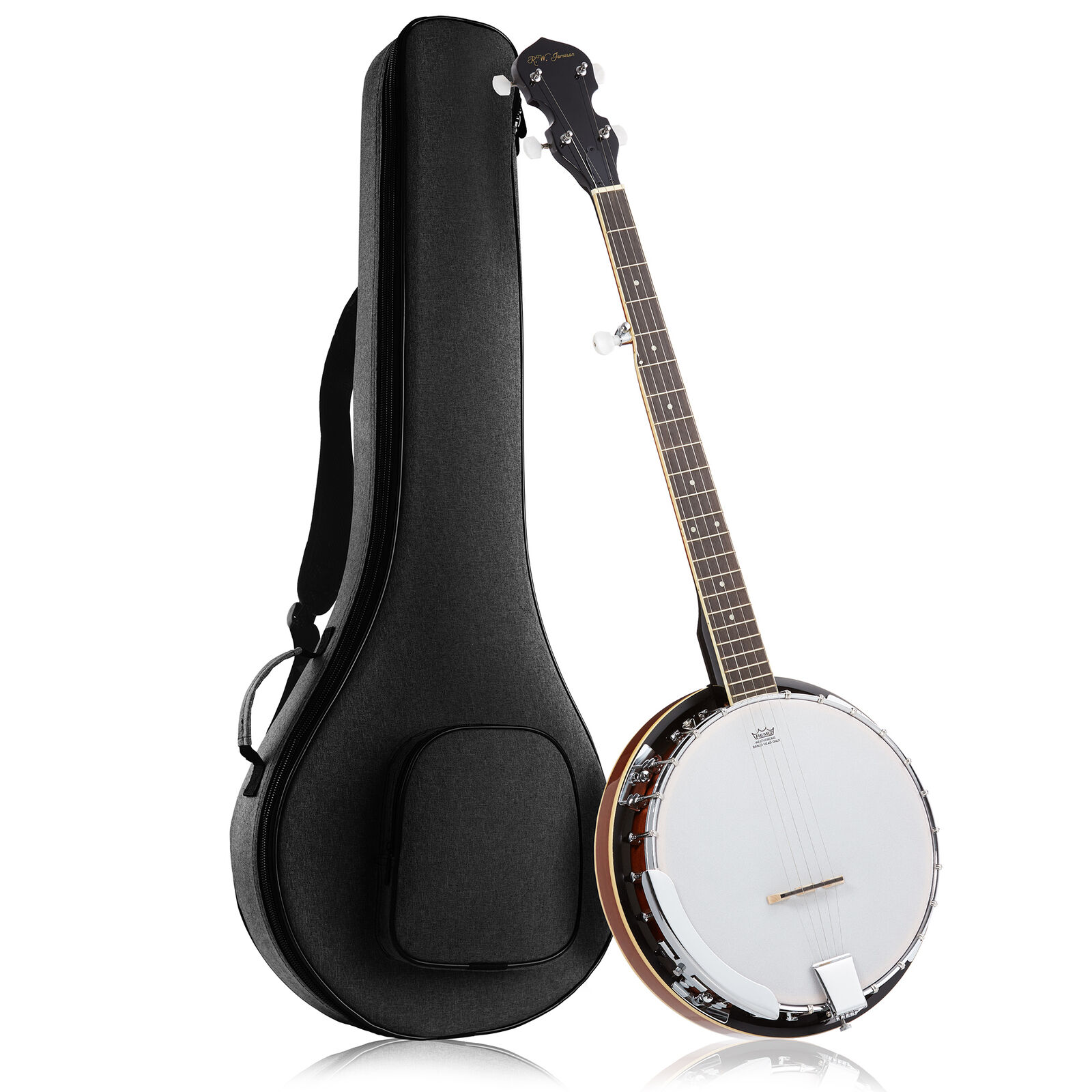 5-String Banjo Guitar 24 Bracket with Closed Solid Back and Geared 5th Tuner