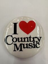 * Vintage 1970s I Love Country Music Pin Button picture