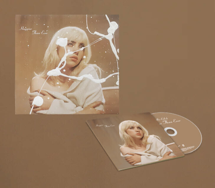 Billie Eilish - Happier Than Ever HAND PAINTED BY BILLIE CD Cover 100% AUTHENTIC
