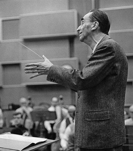 Austrian Conductor Hans Rosbaud Conducting 1961 OLD PHOTO