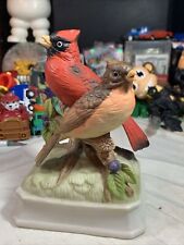 Vintage Gorham Hand Painted Porcelain Bird Figurine Music Box Made in Japan picture