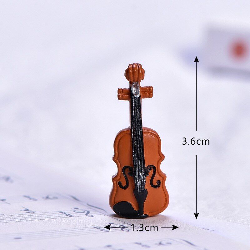 Violin Guitar Cello Erhu Statue Model Miniature Piano Drum Saxophone Spot goods