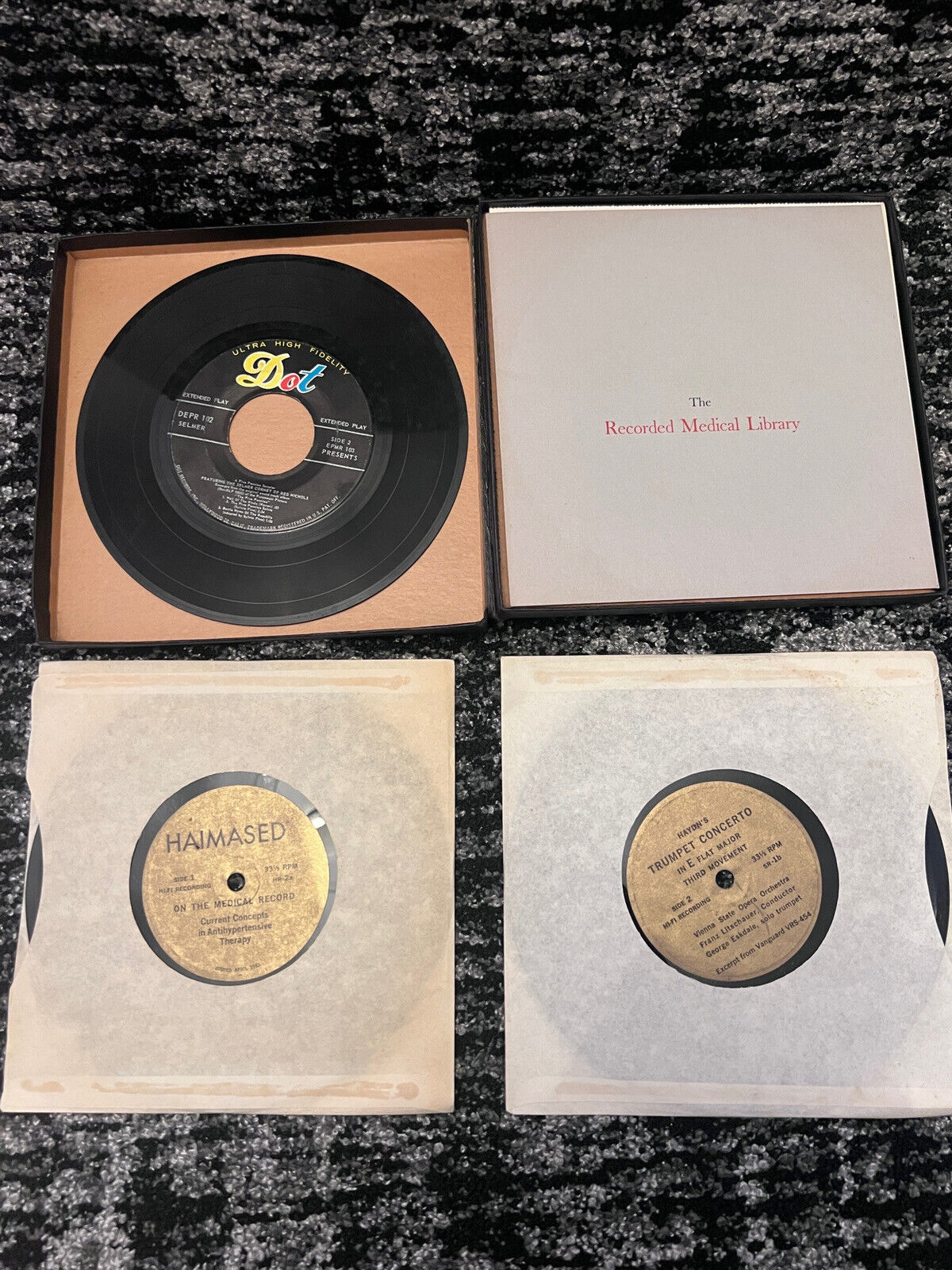 VINTAGE WALLACE LABORATORIES MEDICAL/MUSIC 33  1/3 RPM RECORDINGS + OTHERS RARE