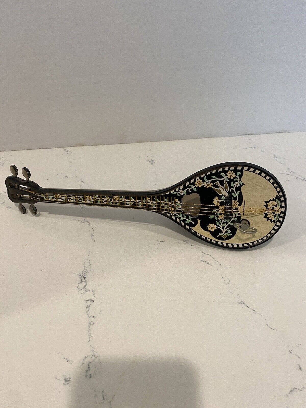 Vintage Mandolin Music Box, Works Well , We’ve Only Just Begun Song.