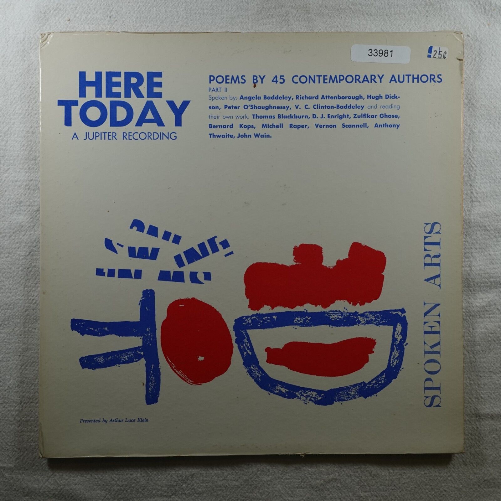 Here Today Poems By 45 Contemporary Authors LP Vinyl Record Album