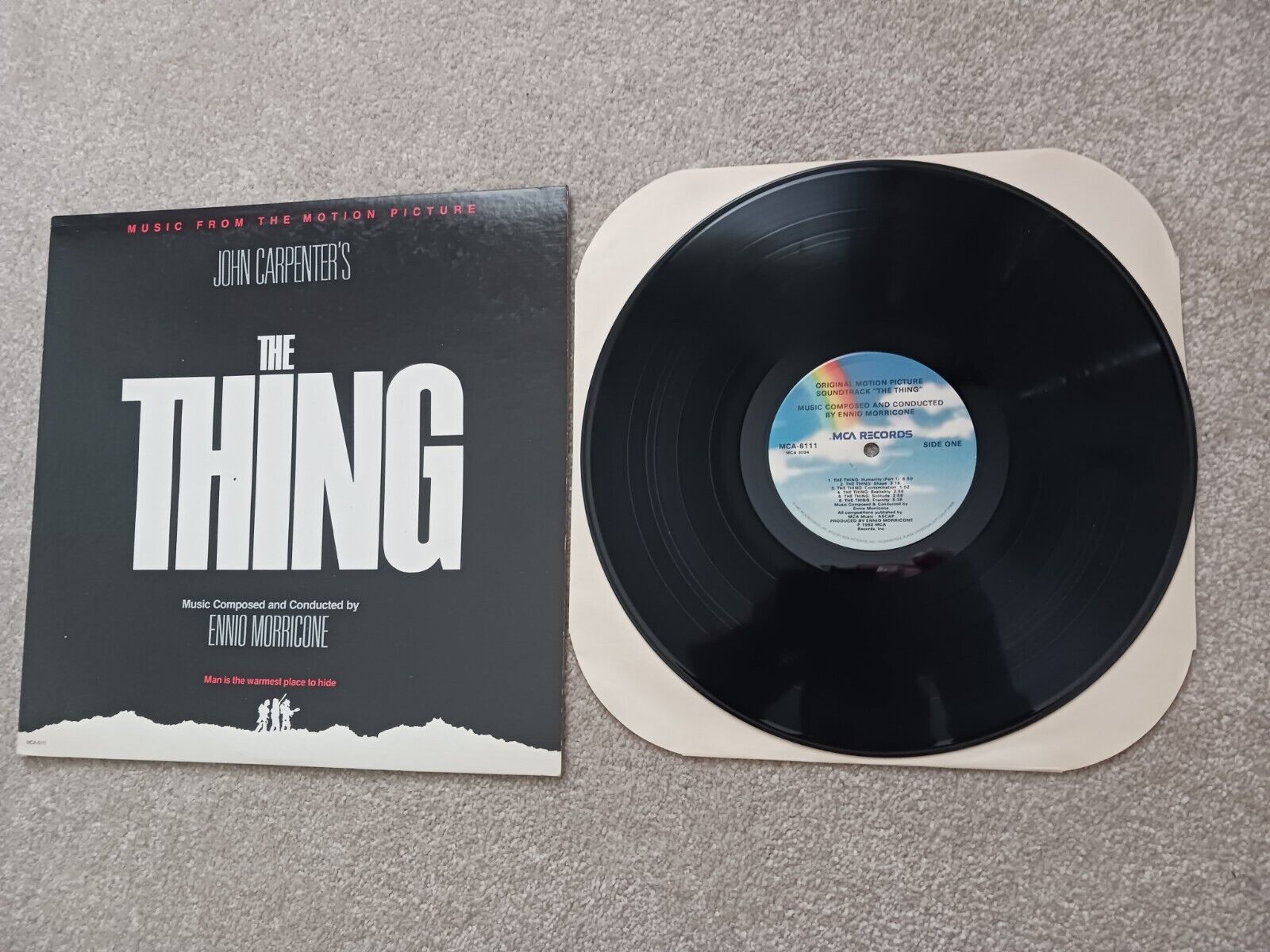 ENNIO MORRICONE SOUNDTRACK LP VINYL THE THING (JOHN CARPENTER) MCA-6111 1982