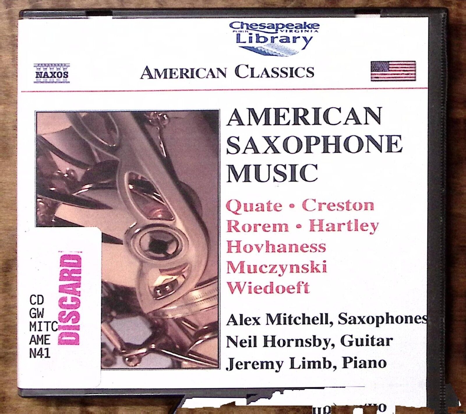 AMERICAN SAXOPHONE MUSIC ALEX MITCHELL NEIL HORNSBY CHESAPEAKE LIBRARY  CD 3033