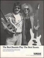 Billy Sheehan & Jeff Berlin 1989 Yamaha Bass Guitar advertisement b/w ad print picture