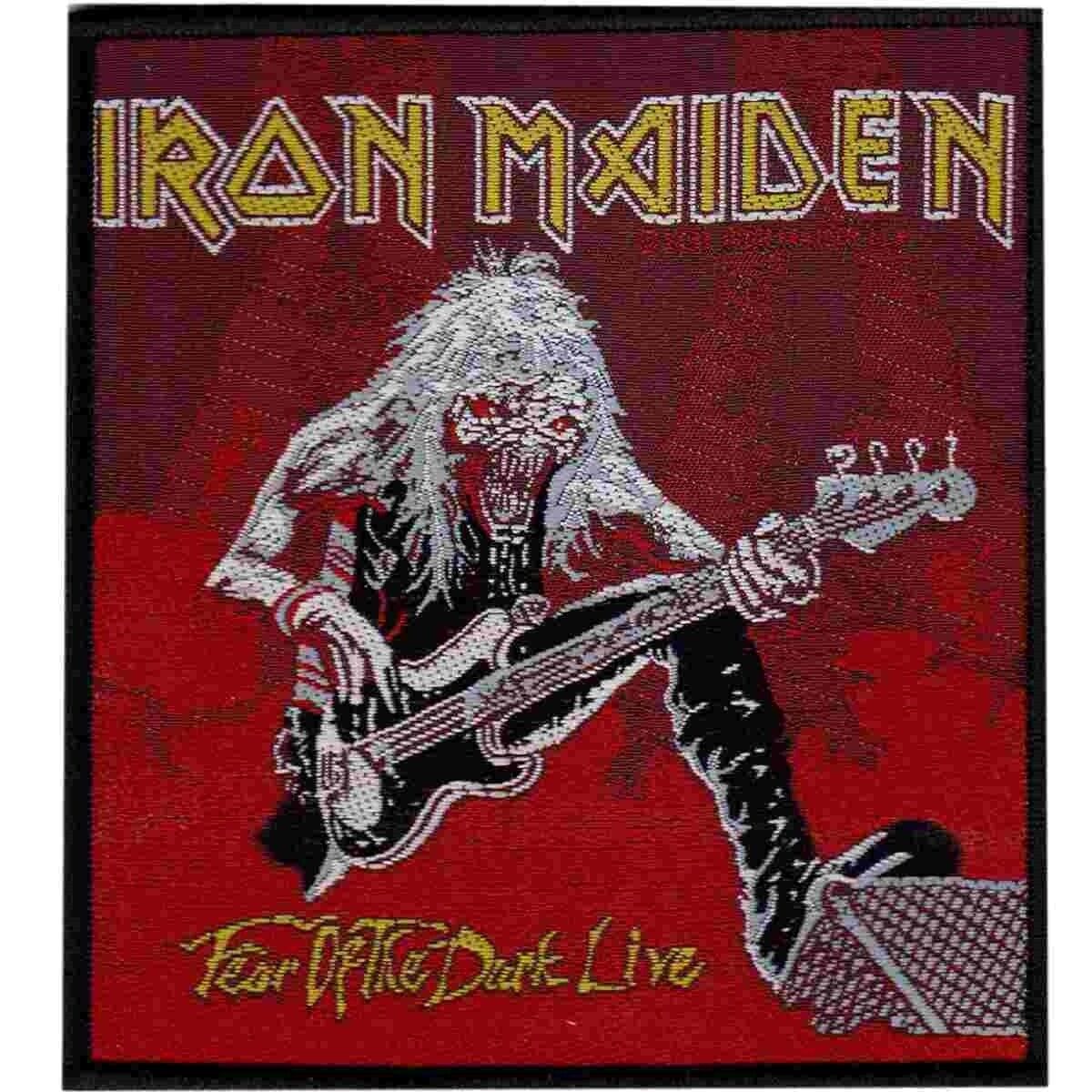Iron Maiden Fear Of The Dark Live Eddie Bass Guitar Woven Patch Official 