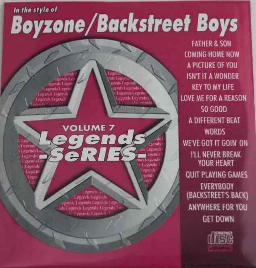 LEGENDS KARAOKE CDG DISC BACKSTREET BOYS & BOYZONE #7 CD MUSIC 1990S 