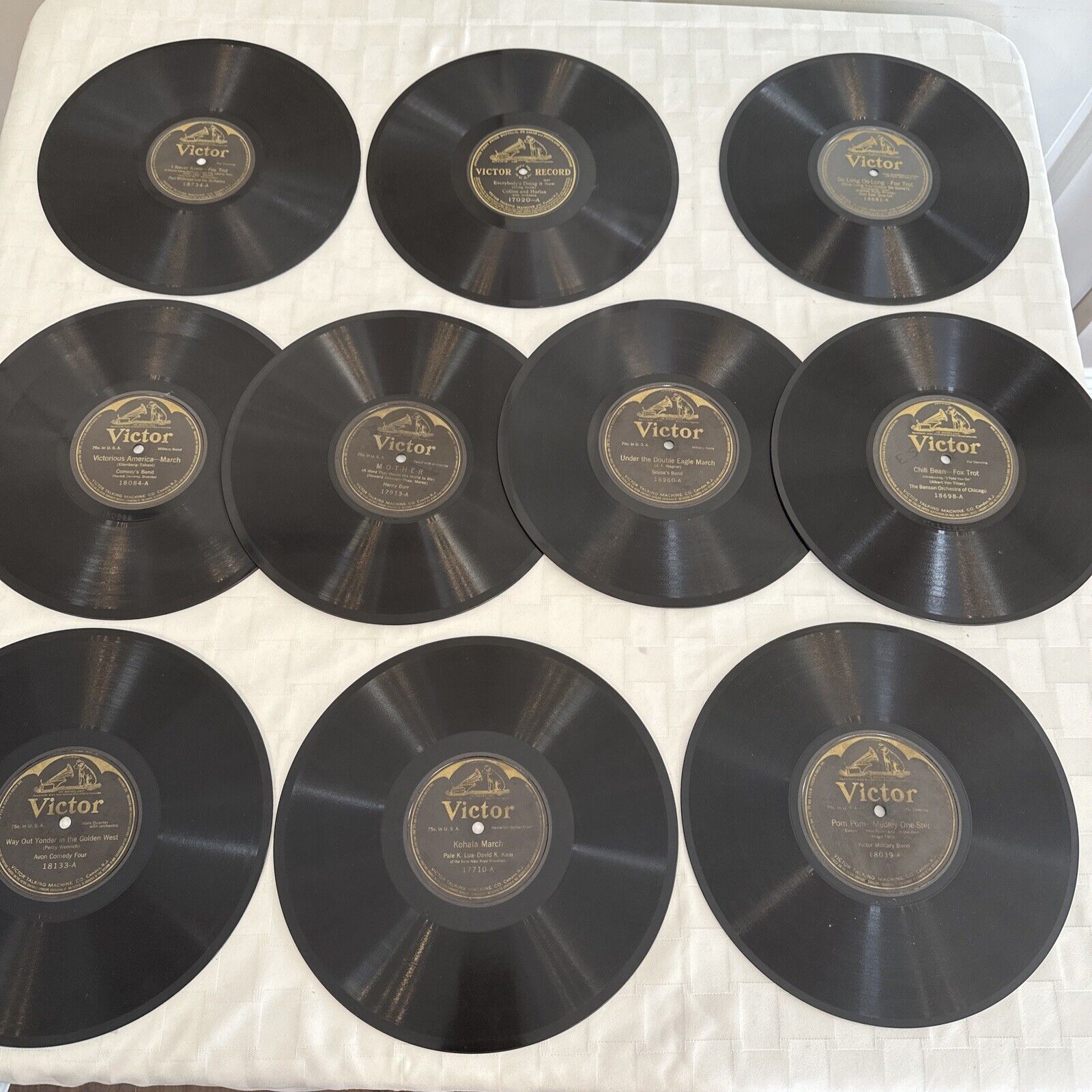 Lot 10 Vintage Victor Records 78RPM 10” 1920-1940s Various Genres And Artists #5