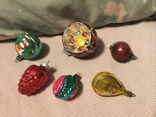 Xmas Vintage Mix Glass Small Ornaments,fruits,music,Santa,misc. picture