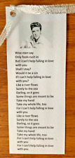 Silver Ribbon Elvis Presley Bookmark Lyrics to Can't Help Falling In Love +Bonus picture