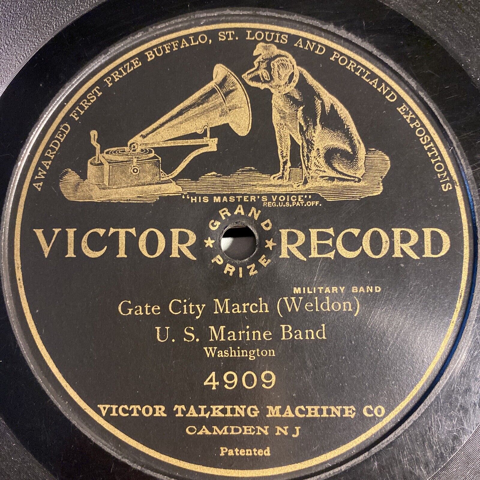 UNITED STATES MARINE BAND  78 rpm VICTOR 4909 GATE CITY MARCH 1907 V