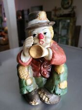 Vintage Sun Saint Hobo Clown Porcelain Ceramic Music Box Figurine 6.5