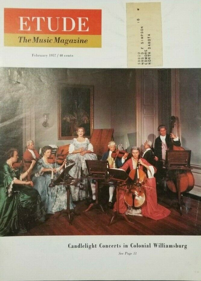 Rare 1957 ETUDE - The Music Magazine - 5 Monthly Issues