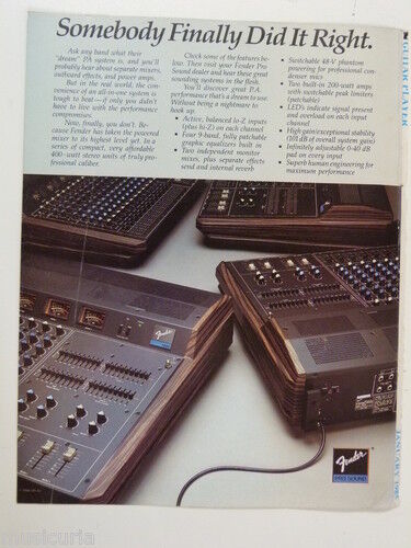 retro magazine advert 1985 FENDER pro sound PA